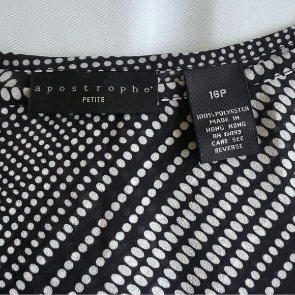 apostrophe- Petite 16P Black and White Striped Sheer Bell Sleeve Women's Top EUC - Picture 6 of 10